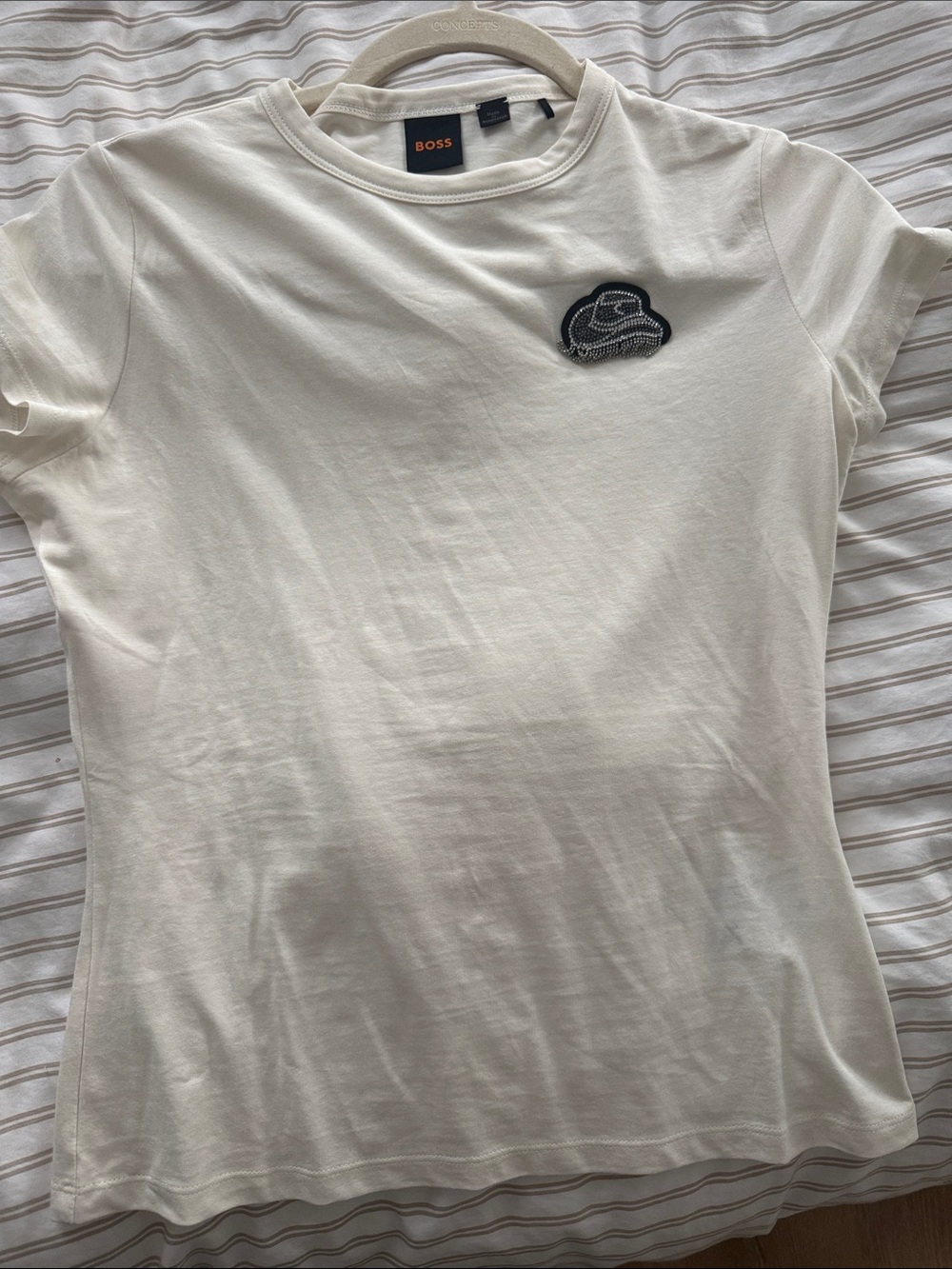 Boss Cream Short-Sleeve Tee with Cowboy Hat Patch